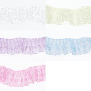 チュムレース(全5色)≪1m単位販売≫≪白、アイボリー、薄紫、水色、ピンク≫