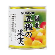 サンヨー堂 国産五種の果実 EO5号缶 295g SUNYO 缶詰 果物 フルーツ トッピング 備蓄 保存 缶切不要