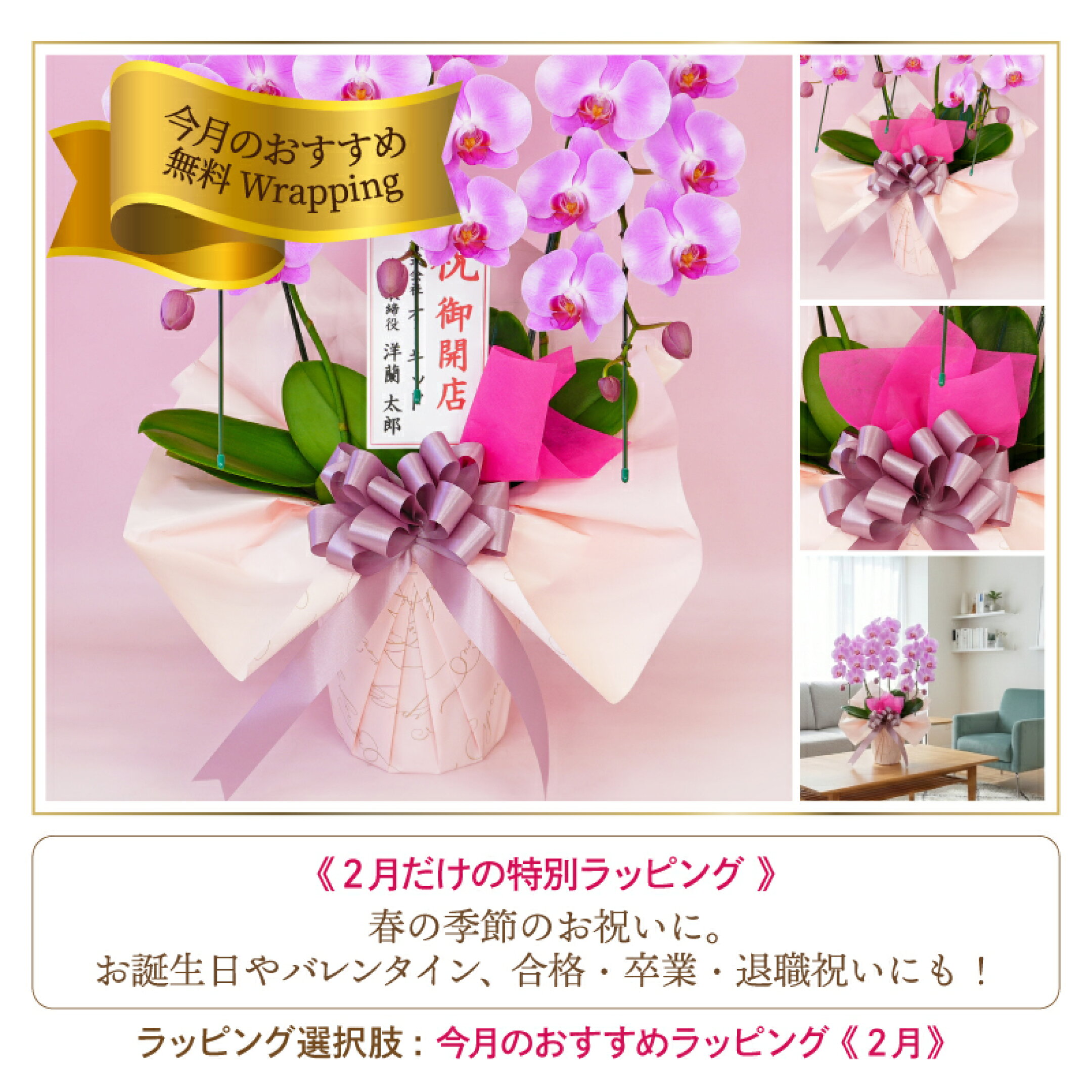 ラッピングの選択肢から今月のおすすめ《2月》をお選びください。