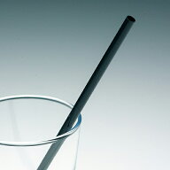 ストレートストロー 黒 500本 裸 6×210mm ブラック 使い捨て 紙箱入り 業務用