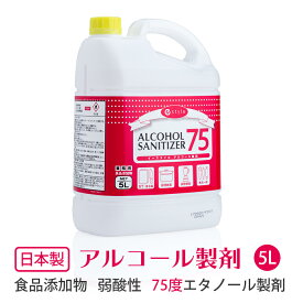 75度エタノール製剤 5L 食品添加物キッチンアルコール e-style アルコールサニタイザー75 アルコール除菌液 ウイルス対策 75vol% 業務用