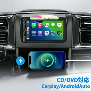 �ԍڃ��j�^�[ CD/DVD�Ή� �f�B�X�v���C�I�[�f�B�I 7�C���` Carplay/AndroidAuto�Ή� �J�[�I�[�f�B�I �J�[�i�r �ԍ� dvd�v���[���[ �ԍ� cd�v���[���[ 2DIN �~���[�����O �C���_�b�V�� �g�я[�d FM/AM/USB/