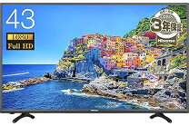 楽天市場】テレビ ハイセンス 43（画面サイズ（テレビ）40 ～ 44型）の通販