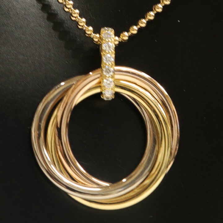 楽天市場】（美品）カルティエ CARTIER トリニティ ダイヤ ネックレス  