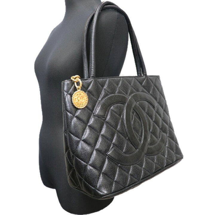 楽天市場】シャネル CHANEL 復刻 トート バッグ 黒 ブラック キャビア  