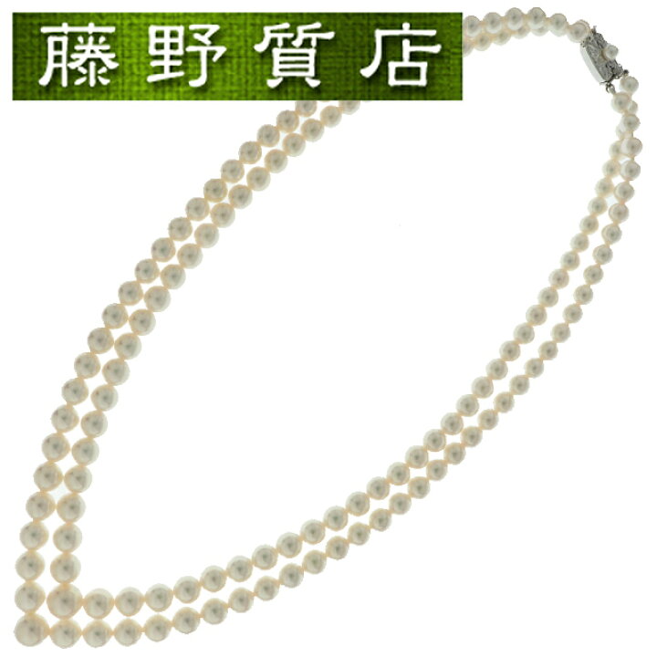 楽天市場】（美品）ミキモト MIKIMOTO 2連 パール ネックレス K18 WG 