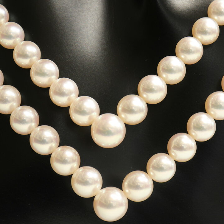 楽天市場】（美品）ミキモト MIKIMOTO 2連 パール ネックレス K18 WG 