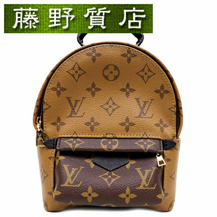 （未使用　展示品）ルイ ヴィトン LOUIS VUITTON パームスプリングス バックパック MINI リュック デイパック モノグラム カウハイドレザー ブラウン ブラック 茶 黒 ゴールド金具 M44873