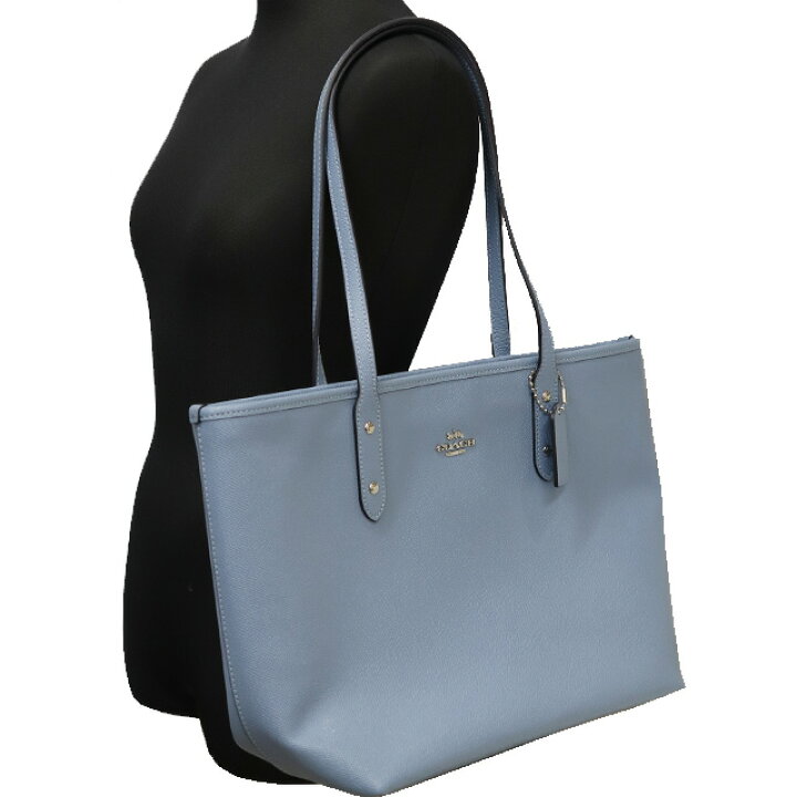 COACH コーチ レザー トートバッグ ブルー シティ A4収納 F58846 COACH 