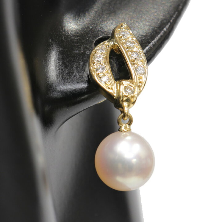 楽天市場】（新品仕上げ済）ミキモト MIKIMOTO パール ダイヤ ピアス 