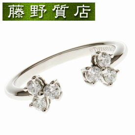 【新品仕上げ済】ティファニー TIFFANY アリア オープン ダイヤ リング 指輪 PT950 × ダイヤ 6石　約0.23ct　9号 8939