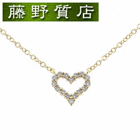 【美品】ティファニー TIFFANY センチメンタル ハート ネックレス エクストラミニ K18 YG × ダイヤモンド 16石 約0.06ct ペンダント 8890