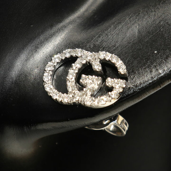 楽天市場】（新品仕上げ済）グッチ GUCCI ダブルG ダイヤ ピアス K18 