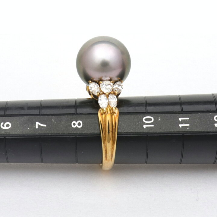 楽天市場】【美品】ミキモト MIKIMOTO ブラックパールリング(約9号 