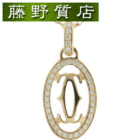 (美品) カルティエ CARTIER ロゴドゥーブル C ダイヤ ネックレス K18 PG × ダイヤ ペンダント オーバル B7219300 8589