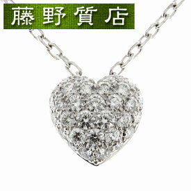 【新品仕上げ済】 カルティエ CARTIER ハート ネックレス K18 WG × パヴェ ダイヤモンド メレダイヤ 8568
