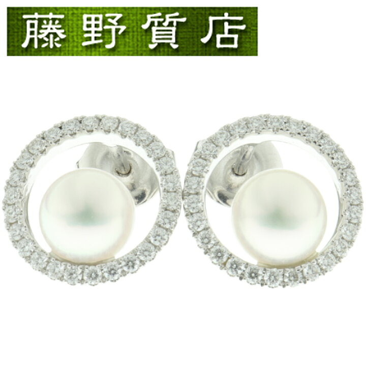 楽天市場】ミキモト MIKIMOTO サークル パール ダイヤ ピアス K18 WG  