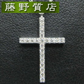 【新品仕上げ済】ティファニー TIFFANY メトロ クロス ネックレス 十字架 ミディアム K18 WG × ダイヤモンド 8967