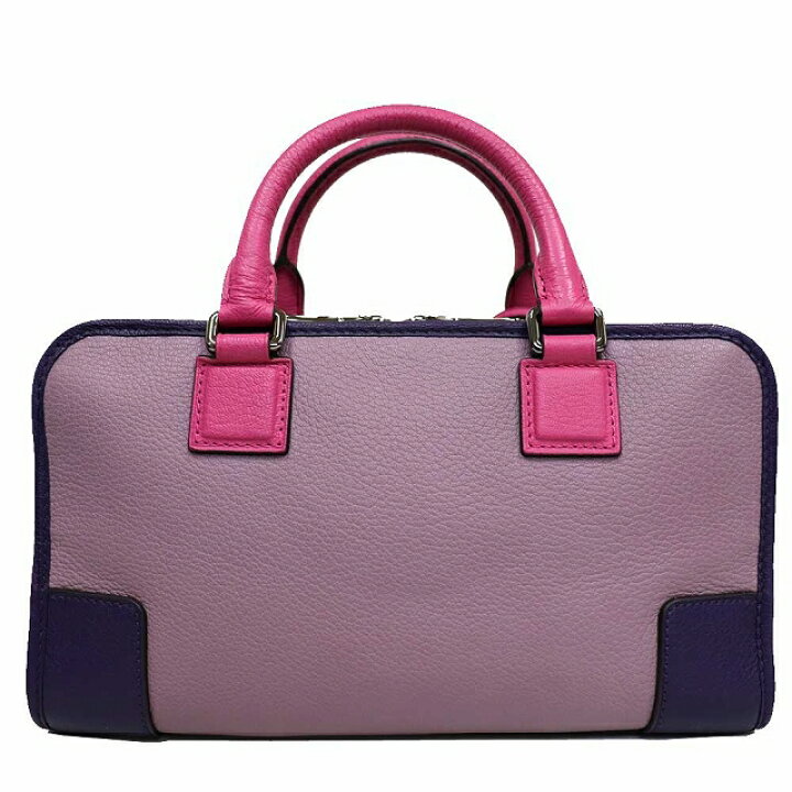 LOEWEアマソナ28紫パープル - ハンドバッグ 