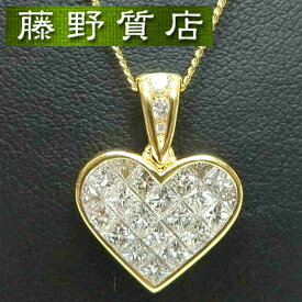 【美品】ティファニー TIFFANY ミステリー ハート ダイヤ ネックレス K18 YG × ダイヤモンド 8675