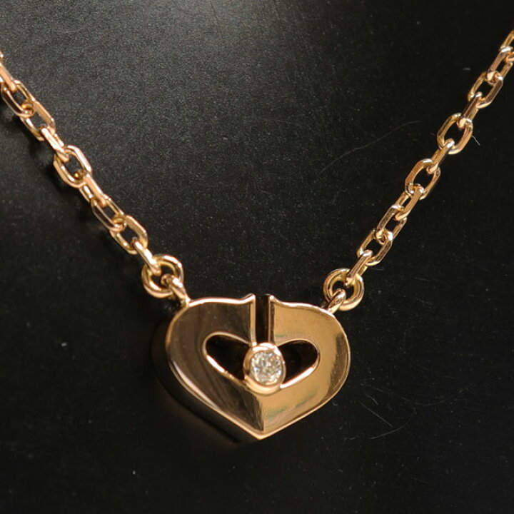 楽天市場】(美品) カルティエ CARTIER Cハート ダイヤ ネックレス 1PD  
