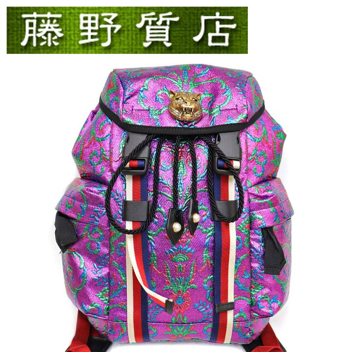 楽天市場】（美品）グッチ GUCCI ブロケードテックパック リュック 