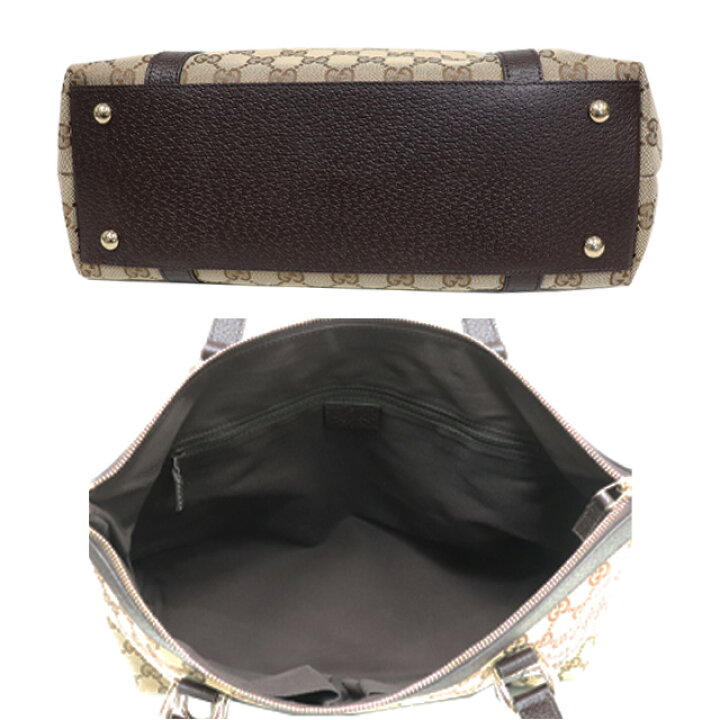 楽天市場】（美品）グッチ GUCCI トートバッグ GGキャンバス × レザー 