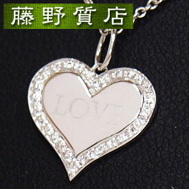 【美品】ティファニー TIFFANY ハート LOVE ラブネックレス ペンダント トップ PT950　× ダイヤモンド 8696