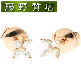 【新品仕上げ済】ティファニー TIFFANY ビクトリア ダイヤ ピアス ミニ K18 PG ピンクゴールド × ダイヤ 約0.19ct イヤリング 8911