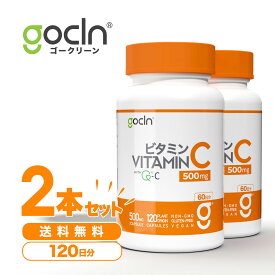 【P5倍 】送料無料 ビタミンC 2本セット GoCLN QC100 高純度 (Quali C 100%) - 国内製造 Vitamin C 120 カプセル ビタミンC サプリ 高品質/ 高濃度/ 高純度 無添加 ビタミンCサプリ 4ヶ月分 大容量 240粒 天然 自然派 ビタミン 有効成分100% 楽天お買い物マラソン