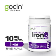 鉄 10mg x 30 カプセル Plant Based Iron - Ferritin フェリチン鉄 豆鉄 100% 国内製造 カプセル 鉄分サ…