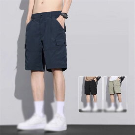 300円OFFクーポンハーフパンツ メンズ ひざ下 5分丈 パンツ 五分丈 クロップドパンツ カーゴパンツ 夏用 チノパン outdoor アウトドア イージーパンツ おしゃれ ウエストゴム 夏 接触冷感 速乾 ワーク DJIJH