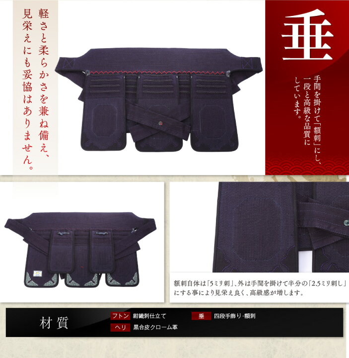 楽天市場】初心者向け剣道防具セット 【武蔵】 5ミリ刺 面タオルおまけ 