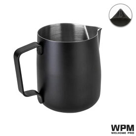 WPM ミルクピッチャー HC7130BK 黒 ブラック コンペティションモデル 600ml ミルクジャグ ラテアート ミルクポット カプチーノ カフェラテ コーヒー ミルク ピッチャー おしゃれ カフェ ミルク入れ 容器 フォームドミルク 割れない 目盛り付き 耐熱 耐熱ピッチャー 喫茶店