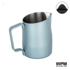 WPM ミルクピッチャー ラウンドスパウト 450mL ウィンターブルー ラテアート ミルクジャグ フォームピッチャー ラテピッチャー バリスタピッチャー バリスタ 珈琲グッズ コーヒーツール スチーミング フォームミルク エスプレッソマシン スチームミルク HC7106WB ギフト