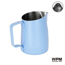 WPM ミルクピッチャー ワイドスパウト 450mL スカイブルー ラテアート ミルクジャグ スチーミング フォームミルク スチームミルク HC7122PBL