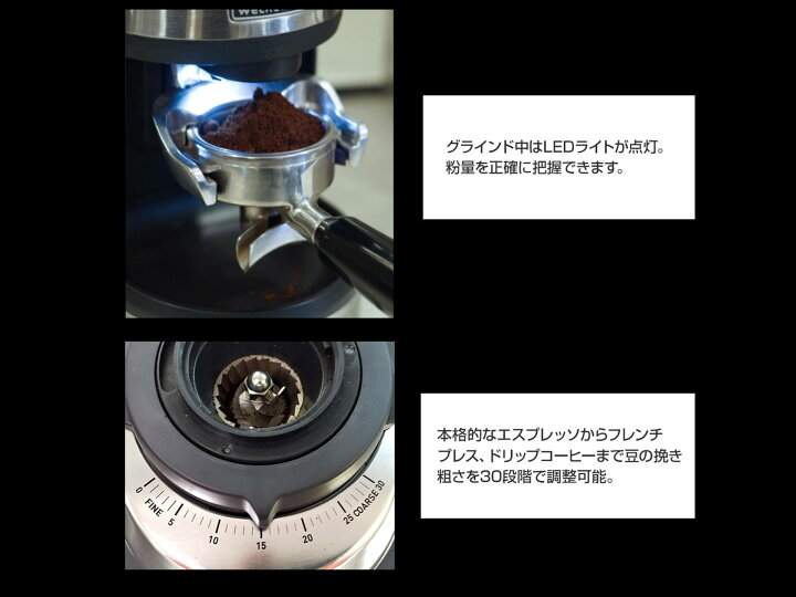 楽天市場】WPM コーヒーグラインダー ZD-17N エスプレッソ ミル 