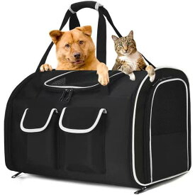 ペットキャリーバッグ キャリー リュック 犬 猫 兼用 ペットリュック フロントポケット 猫二匹入れ 折り畳み可 通気 キャリーケース SHOP DAN