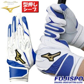 野球 ミズノ フジスポオリジナル オーダーバッティング手袋 mizuno バッティンググローブ 両手 ミズノ mizuno ミズノプロ ミズプロ バッティング手袋 パワーアーク 草野球 大学 型押しシープ (FSMPKNF10)