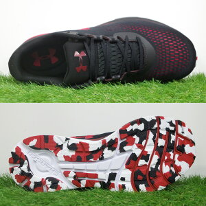 チャージドスパークアンダーアーマー(UNDERARMOUR)【野球・ソフト】ランニングシューズトレーニングシューズDフィット(3021646-BL-RE-RE)ブラック×レッド