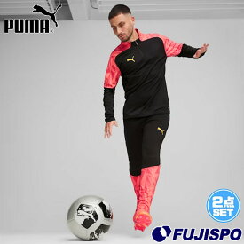 プーマ INDIVIDUAL ファイナル 1/4ジップトップ トレーニングパンツ PUMA サッカー フットサル 上下セット セットアップ ジャケット 長袖 ロングパンツ トレーニングウェア メンズ (659504-659489)