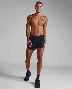 2XU ツータイムズユー ライトスピード スタッシュ5インチ ショート ランニングパンツ 超軽量 反射材 通気性 ポケット付き MR6951B BLK/BRF メール便