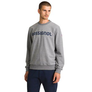 Vj[ ROSSIGNOL APPAREL LIFESTYLE MEN LOGO SWEAT SHIRT ROUND NECK HEATHER GREY(280) RLKMS13 yNXJg[XL[X܁z