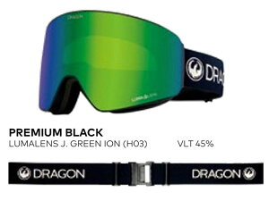 25/26 DRAGON PXV PREMIUM BLACK LUMALENS J. GREEN ION yH03z