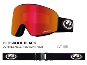 25/26 DRAGON PXV OLDSKOOL BLACK LUMALENS J. RED ION yH10z