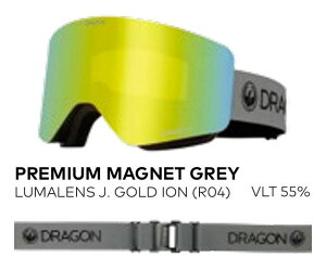 25/26 DRAGON R1 PREMIUM MAGNET GREY LUMALENS J. GOLD ION yR04z