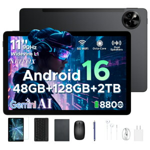 �y6���i�t���zPOCKAM P11 Android16 11�C���` ���� �^�u���b�g Gemini AI�@�\ 8�R�A CPU 48GB RAM+128GB ROM+2TB�g���� FHD+�𑜓x 90Hz�����t���b�V�����[�g 8800mAh��e�ʃo�b�e���[ Widevine L1 NETFLIX ��F�� �P�[