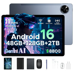 �y6���i�t���zPOCKAM P11 Android16 11�C���` ���� �^�u���b�g Gemini AI�@�\ 8�R�A CPU 48GB RAM+128GB ROM+2TB�g���� FHD+�𑜓x 90Hz�����t���b�V�����[�g 8800mAh��e�ʃo�b�e���[ Widevine L1 NETFLIX ��F�� �P�[