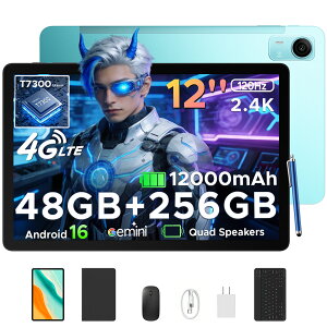 �ySS���� 50%�I�t��27,900�~�zPOCKAM P12 Pro Android16 �^�u���b�g 12�C���` SIM�t���[ 4G LTE Gemini AI���� UNISOC T7300 120Hz ���𑜓x 48GB RAM+256GB ROM 2TB�g�� 12000mAh��e�ʃo�b�e���[ 4�X�s�[�J�[ ��F�� Widevine L