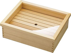 木製 ネタ箱 かぶせ蓋 (10343) 360×288×H117mm 目皿 アクリル蓋付 小 寿司道具 人気 寿司ネタ箱 ねた入れ 刺身入れ 刺身箱 ネタケース ネタ入れ箱 刺身ネタ箱 おすすめ 鮨ネタケース ケースネタ入